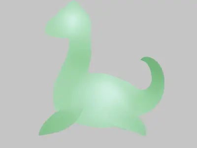 Indirect lighting of Nessie the Loch Ness Monster 3D model