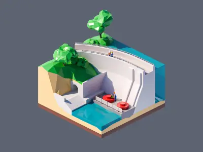land 98A Low-poly 3D model