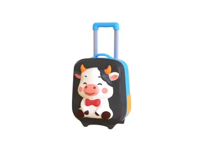 Low Poly - Suitcase Cow  Low-poly 3D model