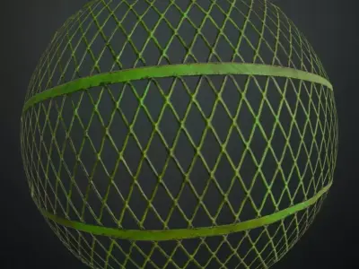 Green Painted Metal Grill Transparent PBR Seamless Texture