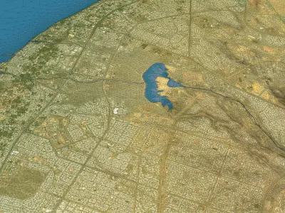 Sultan Haitham City - Topography Terrain Low-poly 3D model