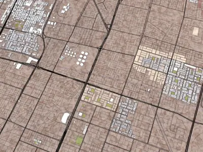 Jeddah City of Saudi Arabia Low-poly 3D model