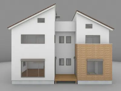 House model for background 18 Low-poly 3D model