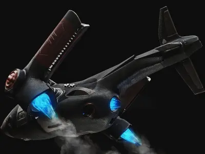 Sci fi ship Low-poly 3D model