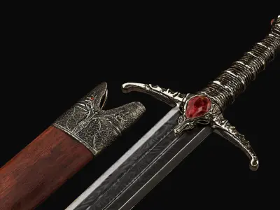 The Next Generation Sword Chinese style Low-poly 3D model