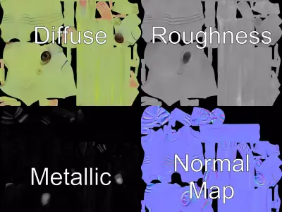 Green Alien Character model pack Low-poly 3D model