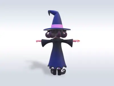Adorable Witch Halloween Character  3D model