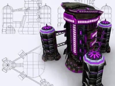 3DRT - Sci-Fi Constructions Mixed Pack  Low-poly 3D model