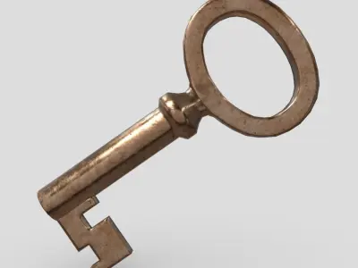 Key 6 Low-poly 3D model