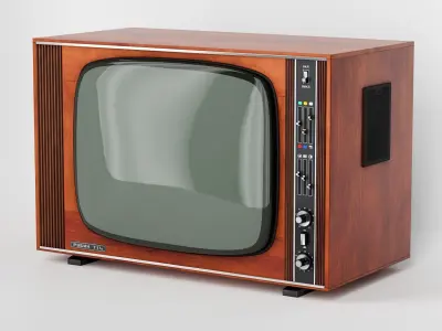 Rubin-714 TV set - retro TV from USSR Low-poly 3D model