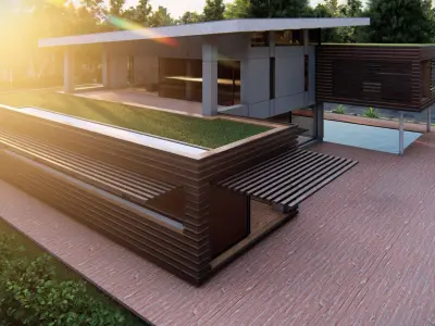 Casa Scene-villa-modern house 3D model 95