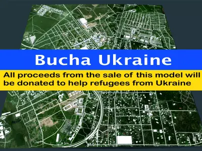 Cityscape Bucha Ukraine 3D model