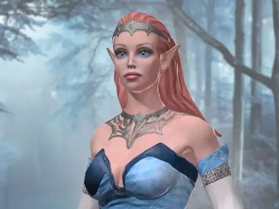 Elf Girl  Low-poly 3D model