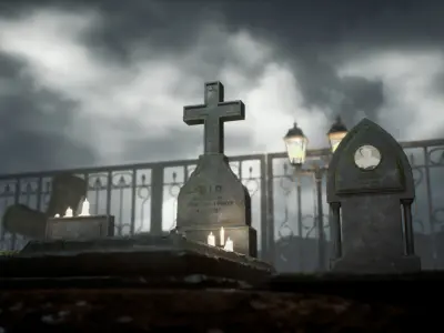 Forgotten Cemetery Low-poly 3D model