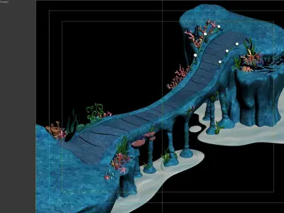 coral reef  bridge  3D model