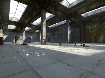 ABANDONED WAREHOUSE 1 Low-poly 3D model