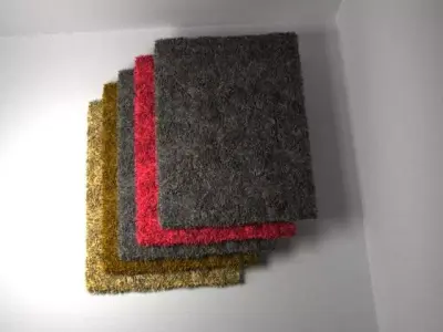 The Rug four different colored carpets hanging on wall 3D model