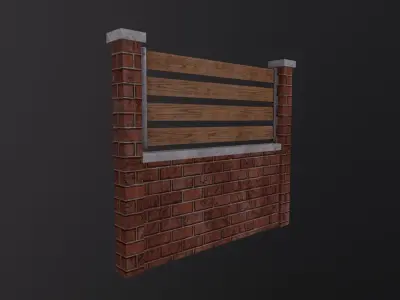 fence 3D Model Low-poly 3D model