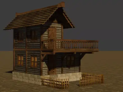 Medieval house seven 9 Low-poly 3D model