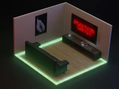 Sci fi recording studio 3D model