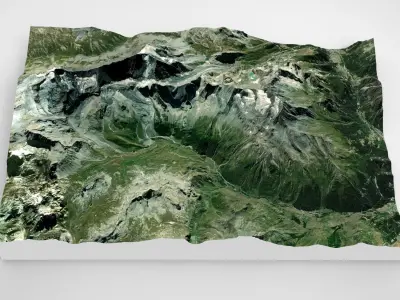 Mountain landscape Grand Casse Savoie France 3D model