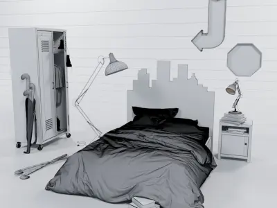 Teenager bed 3D model