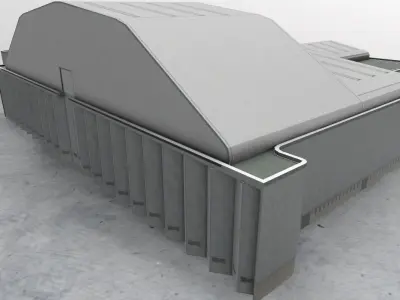 EGKK Hangar 2 Low-poly 3D model