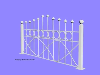 Grill gate Low-poly 3D model