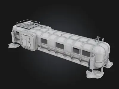 Futuristic Habitat Module  Sci-Fi Living Pod 3D model