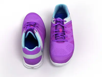 Purple Sports Shoes 3D model