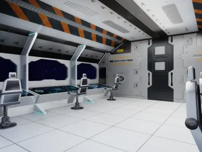 Sci-Fi Interior Station Low-poly 3D model