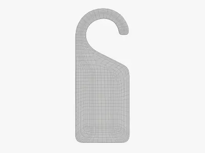 Door cardboard handle hanger mockup 01 3D model