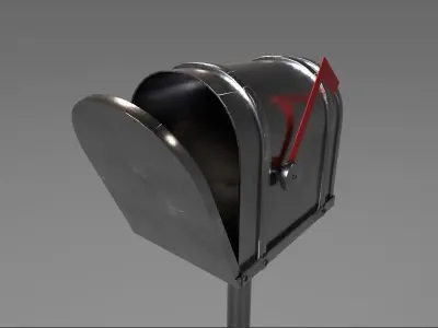 Tin Mailbox Low-poly 3D model