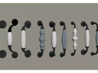 European-style cabinet door handles 3D model