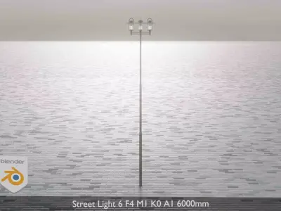 Street Light 6 F4 M1 K0 A1 6000mm Low-poly 3D model