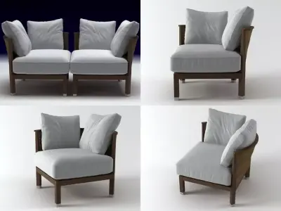 Rosetta small armchair 3D model