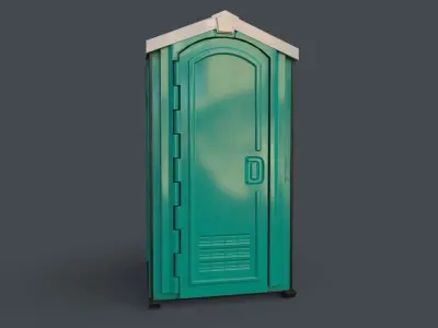 PBR Portable Outdoor Beach Chemical Toilet Low-poly 3D model