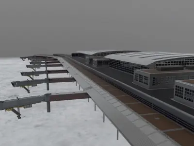 EDDH Terminal Low-poly 3D model