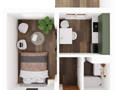 Small apartment floor plan Free 3D model