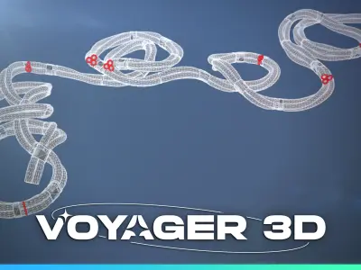 Triple Power Cable 205cm Black Low-poly 3D model