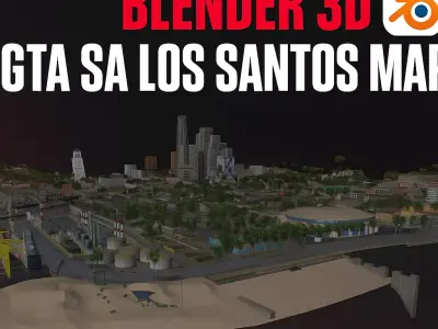 GTA SA LOS SANTOS MAP 3D MODEL BLENDER 3D model