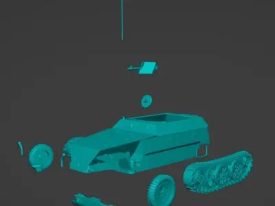 1-32 scale Sd Kfz 250-1 Neu Halftrack Armored Personnel Carrier Free 3D model