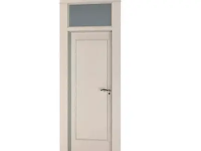 Door With A Window Above It 3D model