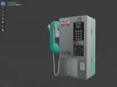 Public phone -Taiwan Chunghwa Telecom old version Low-poly 3D model