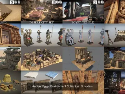 Ancient Egypt Environment Collection 3D Model Pack