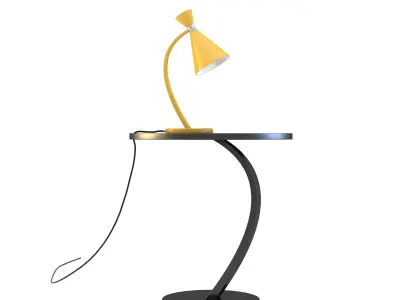 Curvy Lamp and Table 3D model