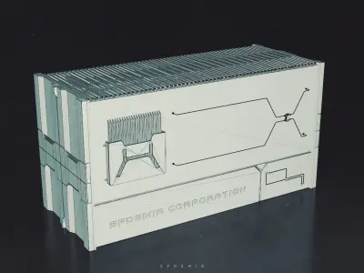 Sci-Fi Container  Low-poly 3D model