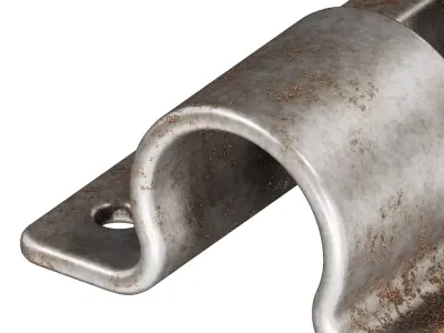 Rusty Door Latch Bracket 3D model