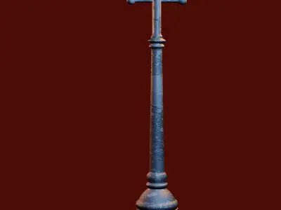 Street lamp of the 18th and 20th centuries Low-poly 3D model