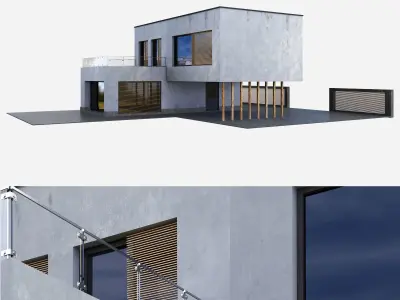 Vila01 house with three different views Low-poly 3D model